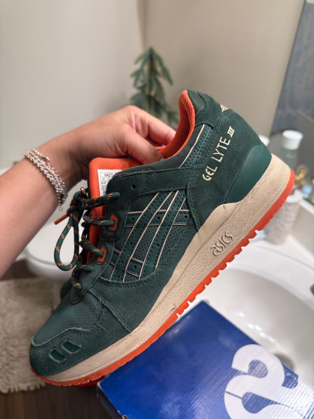 Asics Green & Orange GEL-Lyte III Sneaker